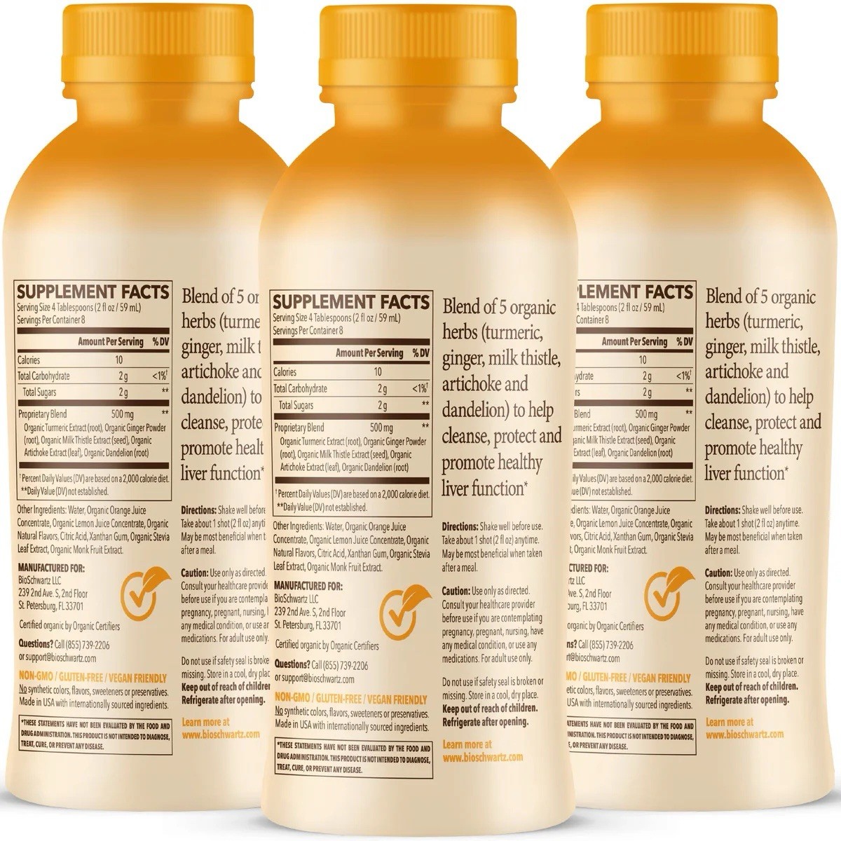 3-Pack BioSchwartz Cleanse Liver Health Support, Organic Liver Detox Exp:10/2027