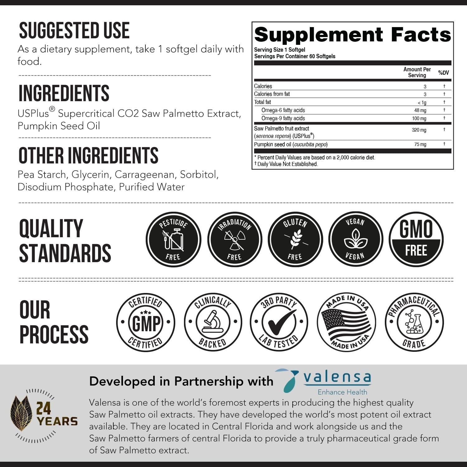 Saw Palmetto Extract 10X Potency + Pumpkin Seed Oil – Prostate Health, Hair Grow