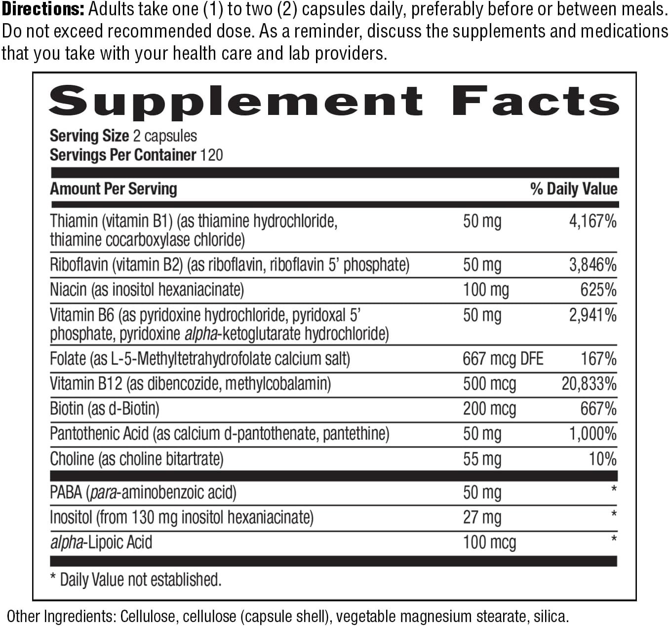 Easy-to-Swallow Coenzyme B-Complex – 240 Capsules for Energy & Cognitive Health