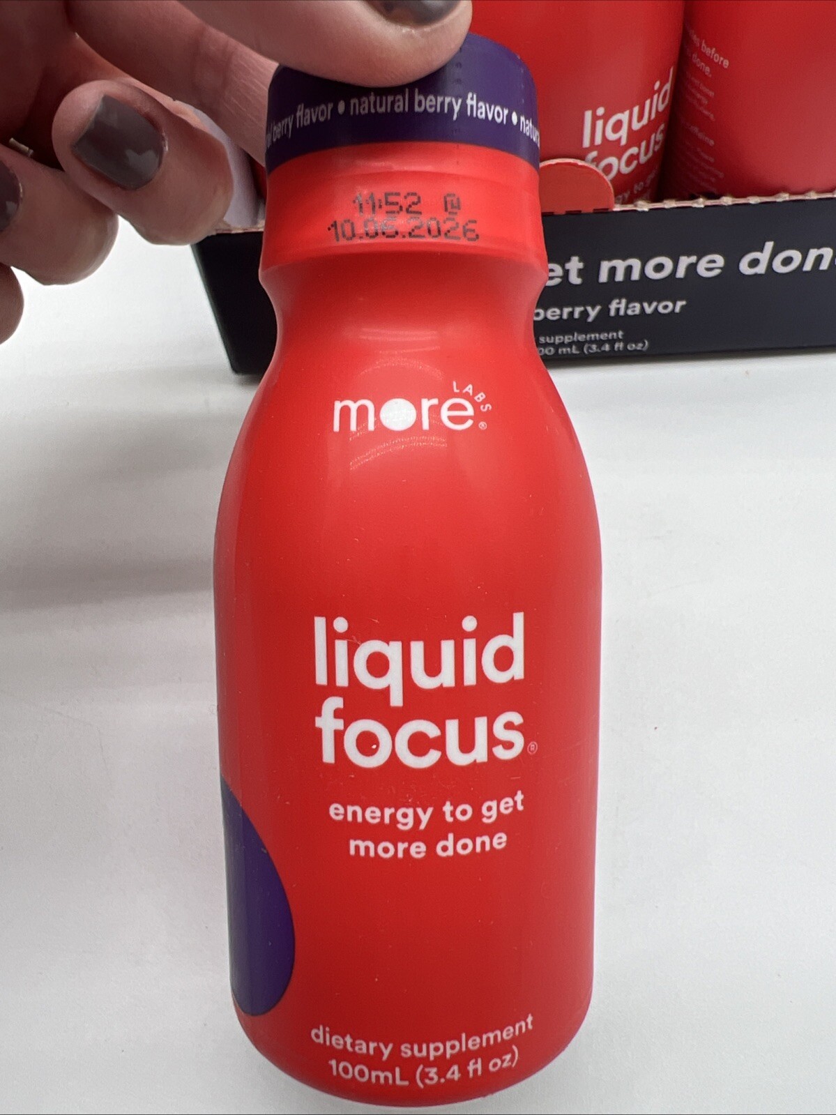 More Labs Liquid Focus Berry Flavored Supplement 3.4 Fl Oz (Pack of 6)