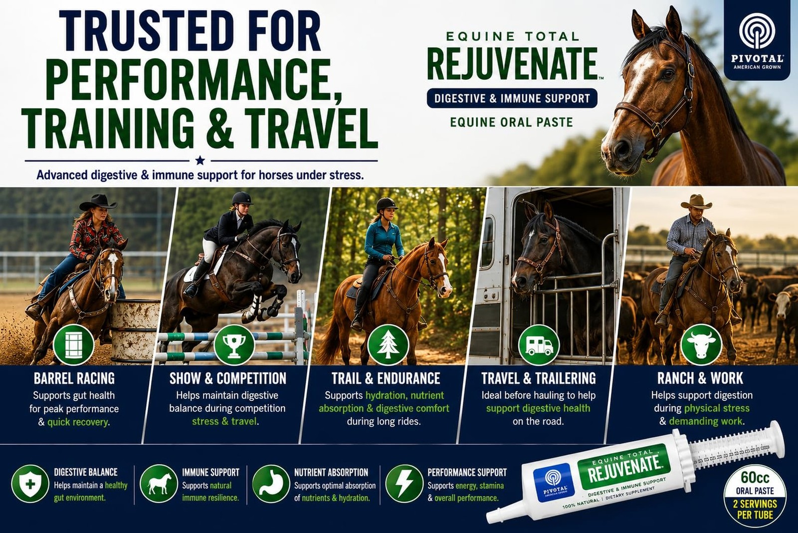 Equine Total Rejuvenate Horse Gut Health Supplement – Probiotics & Digesti