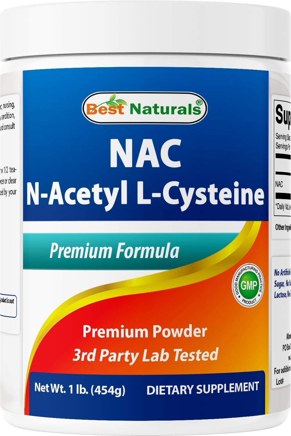Pure N-Acetyl L-Cysteine (NAC) Powder – 1LB Gluten-Free Antioxidant Supplement