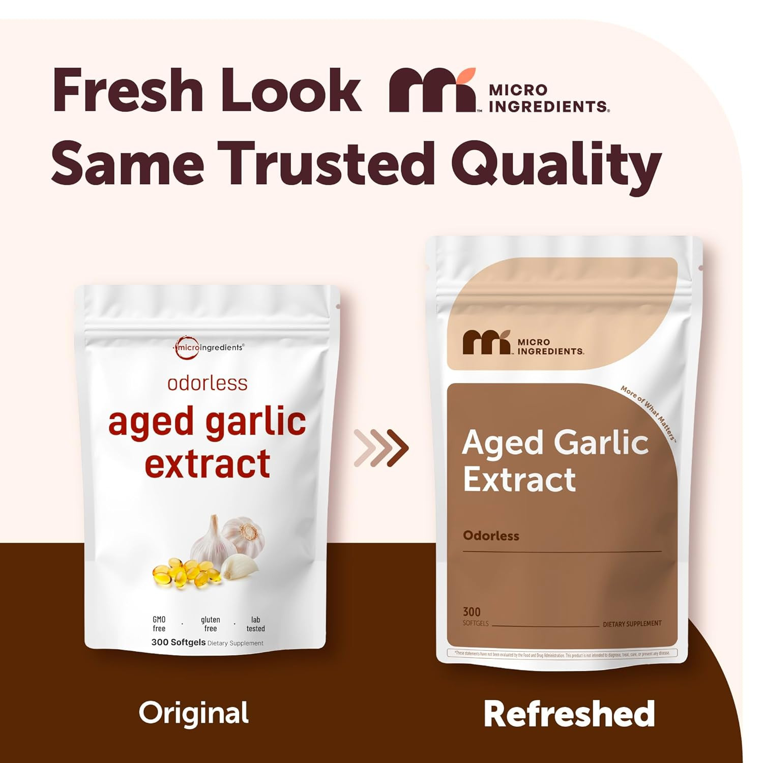Odorless Garlic, 300 Softgels | 2 Years Aged Garlic Extract | Grown Allium Sativ