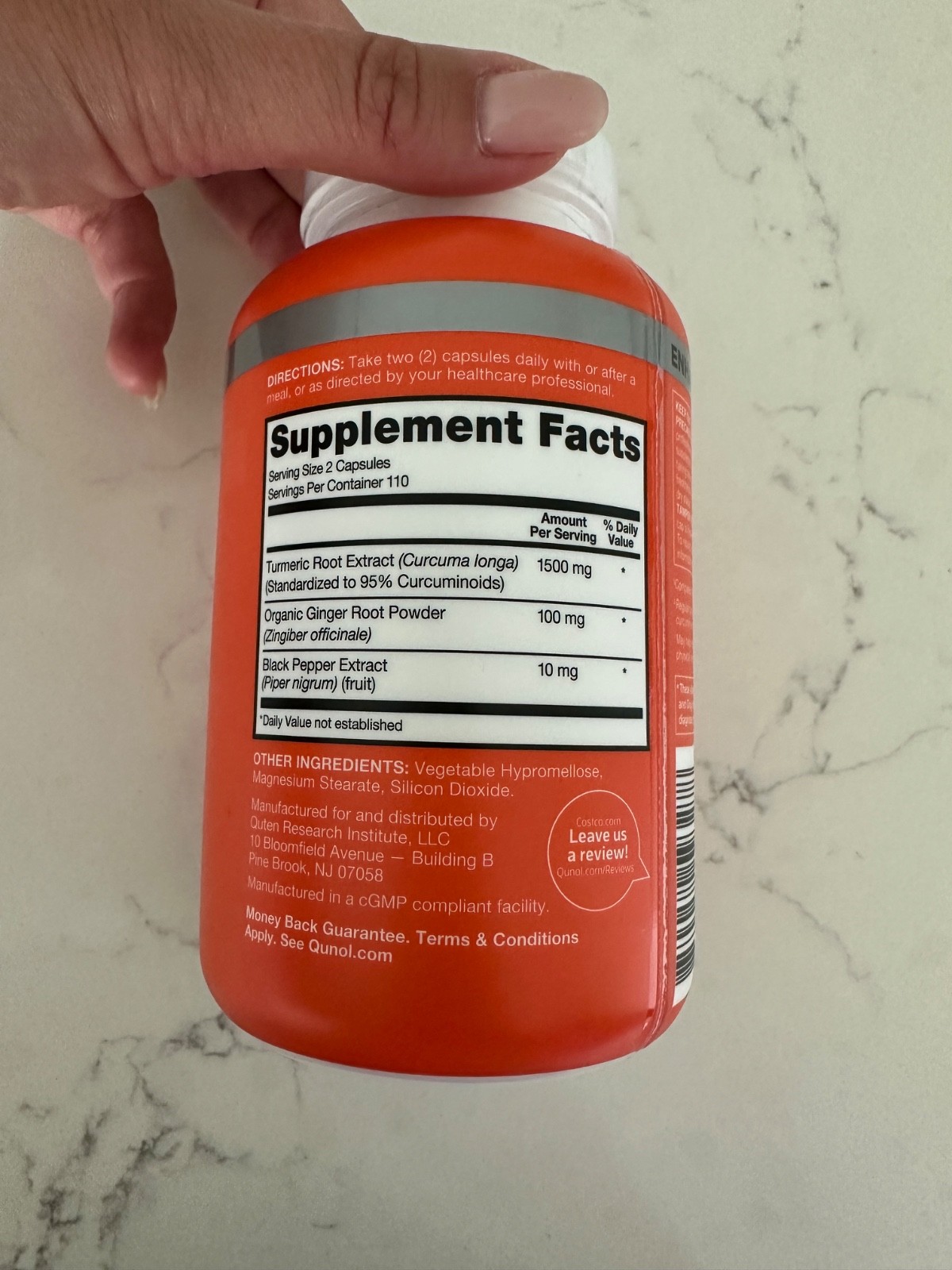 Qunol Turmeric (95%Curcuminoids) 1500 mg+Ginger+Black Pepper 220Caps EXP 02/2028