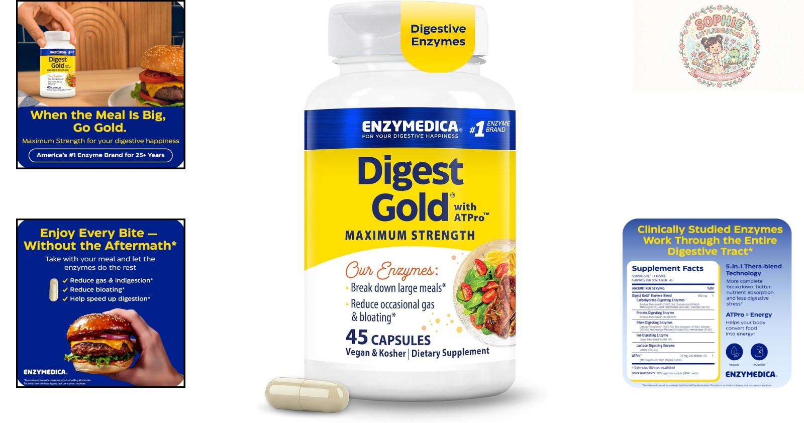 Digest Gold + ATPro: Comprehensive Digestive Support for Food Lovers, 45 Caps