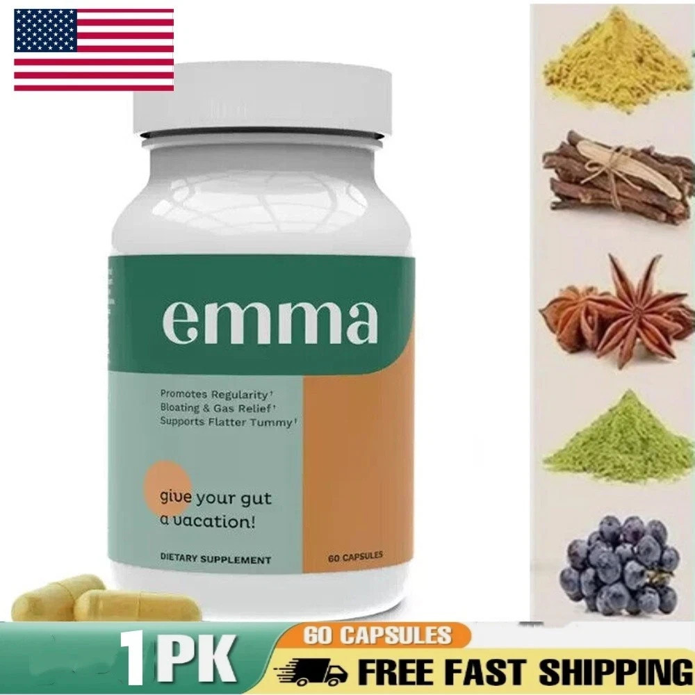 Emma Gut Health Supplement 60 Capsules for Bloating Relief & Leaky Gut