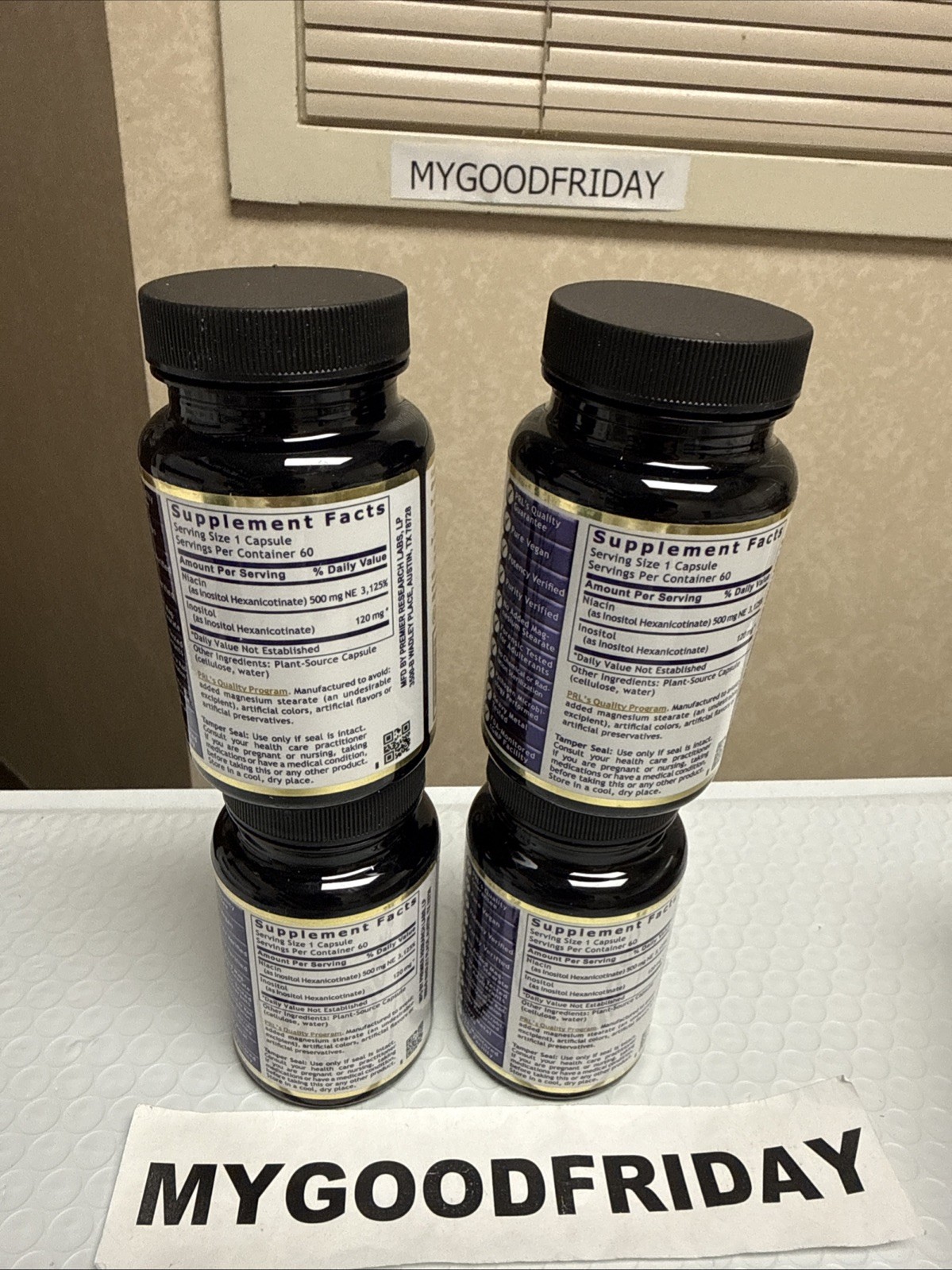 Premier Research Labs Premier Niacin Vitamin B3 60 Caps (Pack Of 4) Exp:03/2028