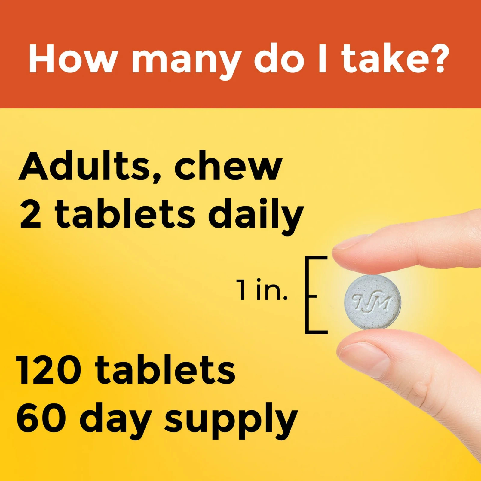Extra Strength Dosage Chewable Vitamin C 1000 Mg per Serving Tablets, 120 Count