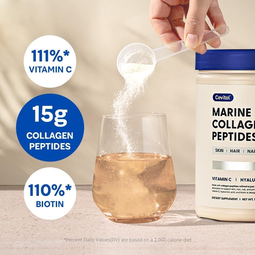 Cevitol Marine Collagen Peptides – Hydrolyzed 1 Pound (Pack of 1), White
