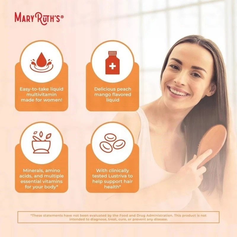 3 Pack Mary Ruth’s Morning Multivitamin Hair Growth Solution Peach Mango 15.22OZ