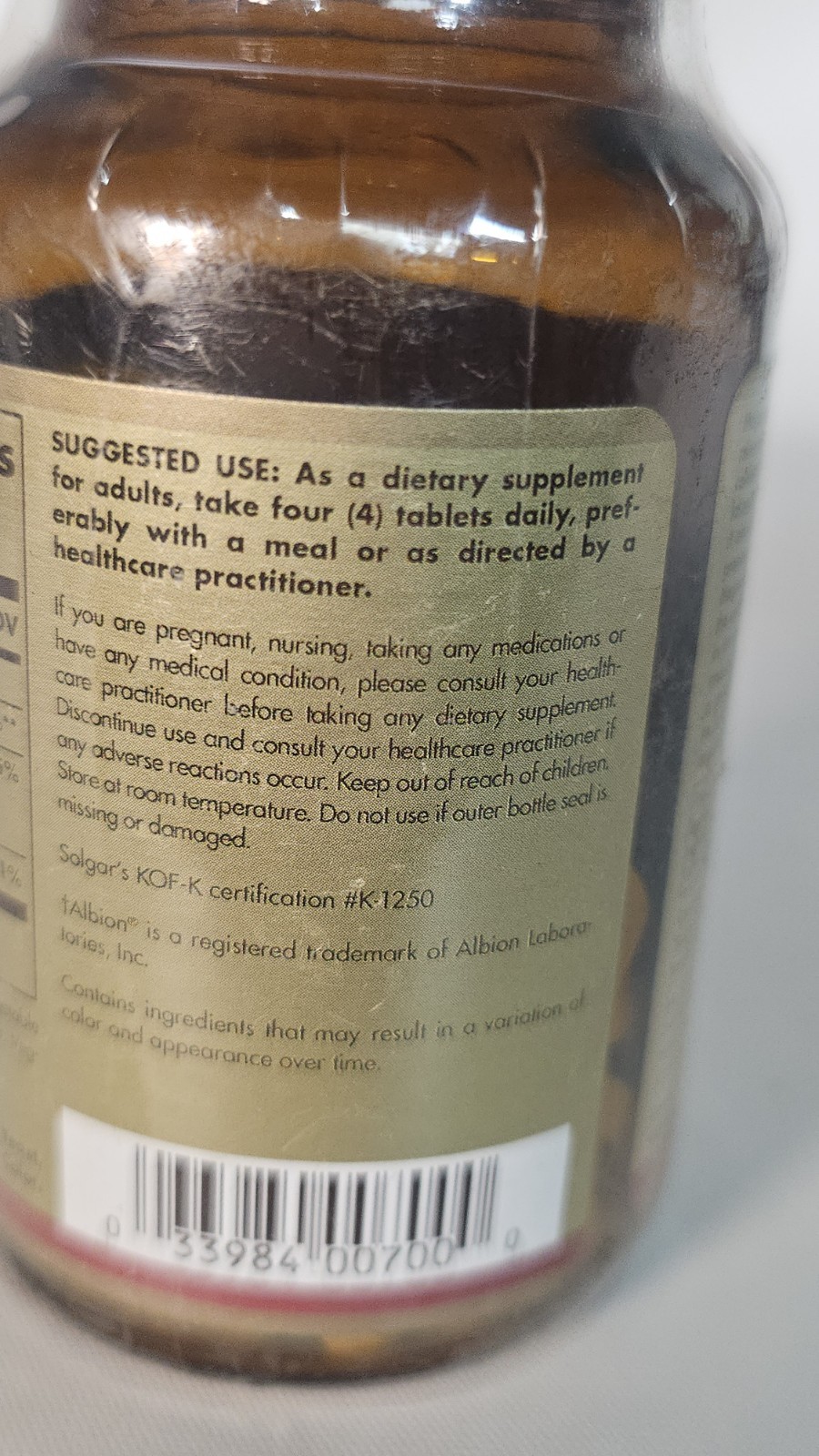 Solgar Chelated Magnesium, 100 Tablets Exp: 03/2028