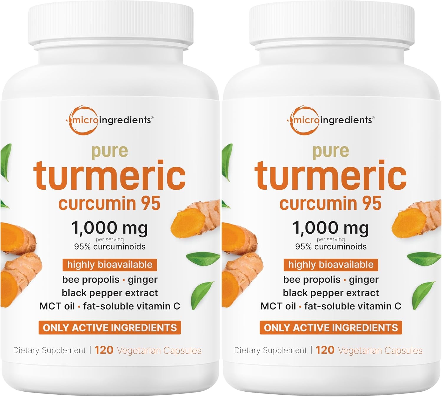 Turmeric Curcumin 1000mg 120 Capsules 95% Curcuminoids Ginger Black Pepper
