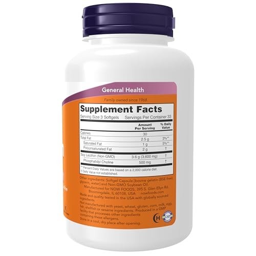 Supplements, Sunflower Lecithin 1200 Mg with Phosphatidyl Choline, 100 Softgels
