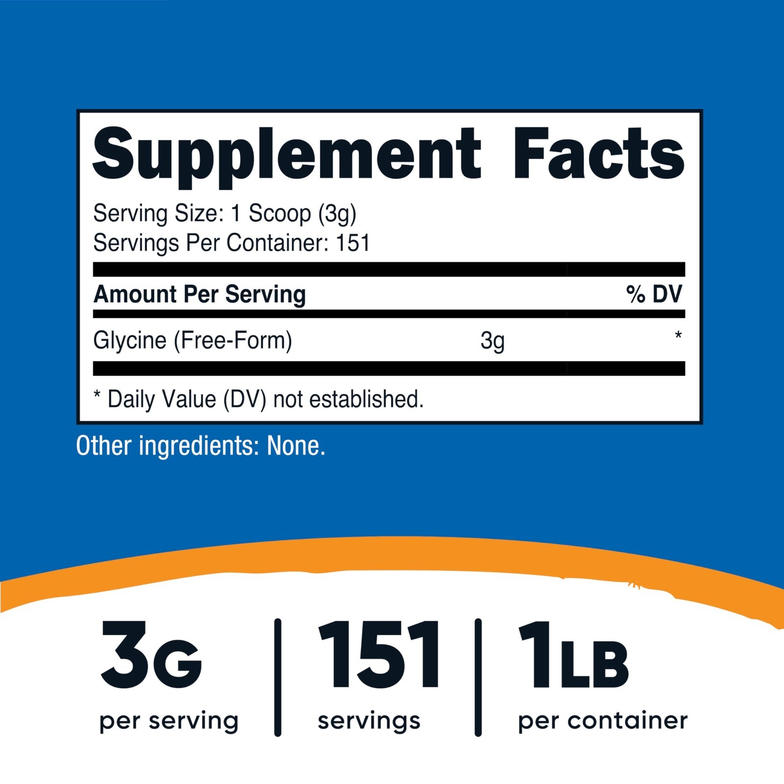 Glycine Powder 1lb – Non-GMO, Gluten Free, Pure Amino Acid Supplement