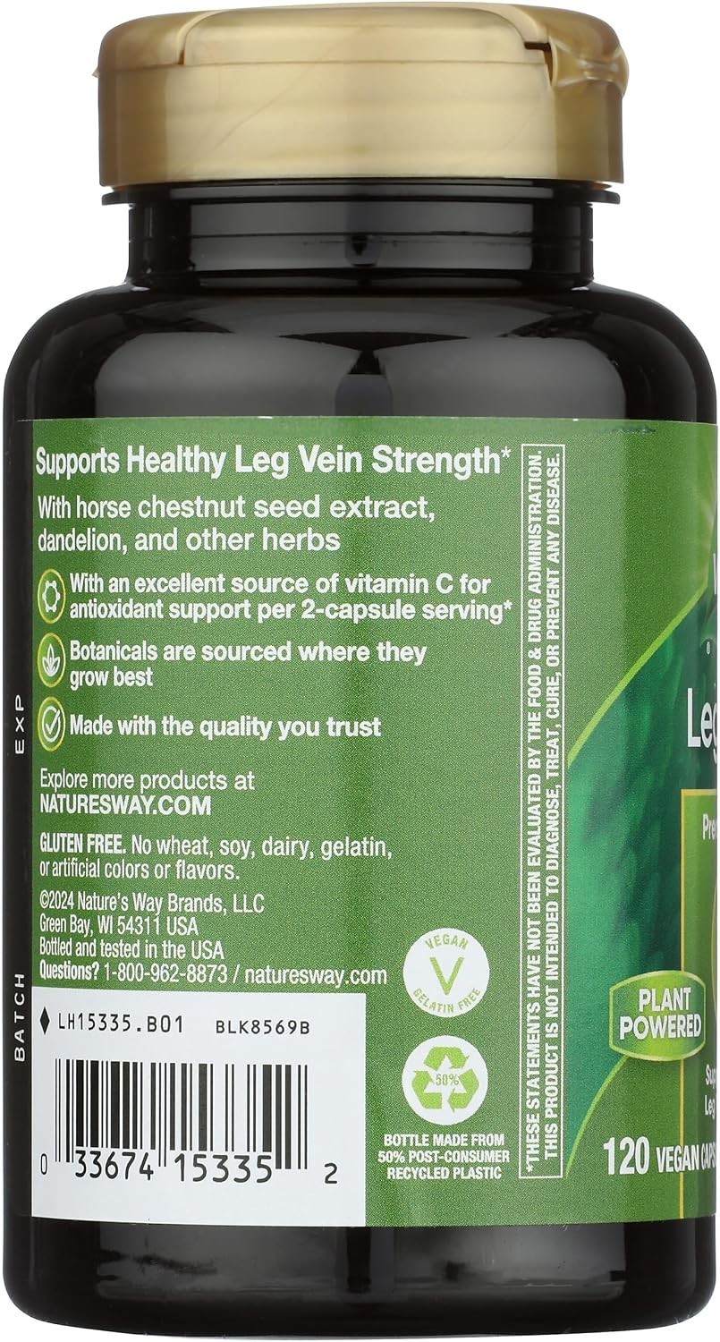Herbal 6-Herb Blend for Healthy Leg Veins – , 120 Capsules Wellness Boost