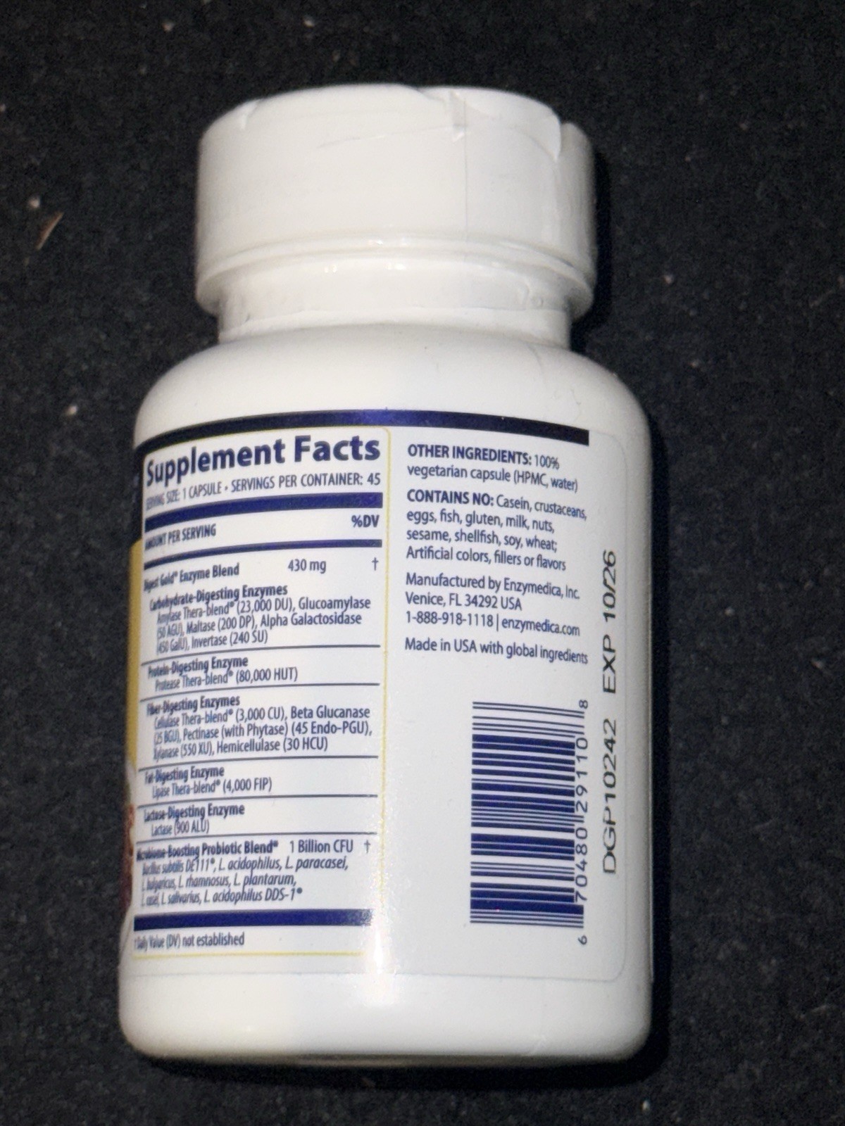 2 pack Enzymedica Digest Gold Digestive Supplement 45 caps x2 SEALED Exp 10/2026