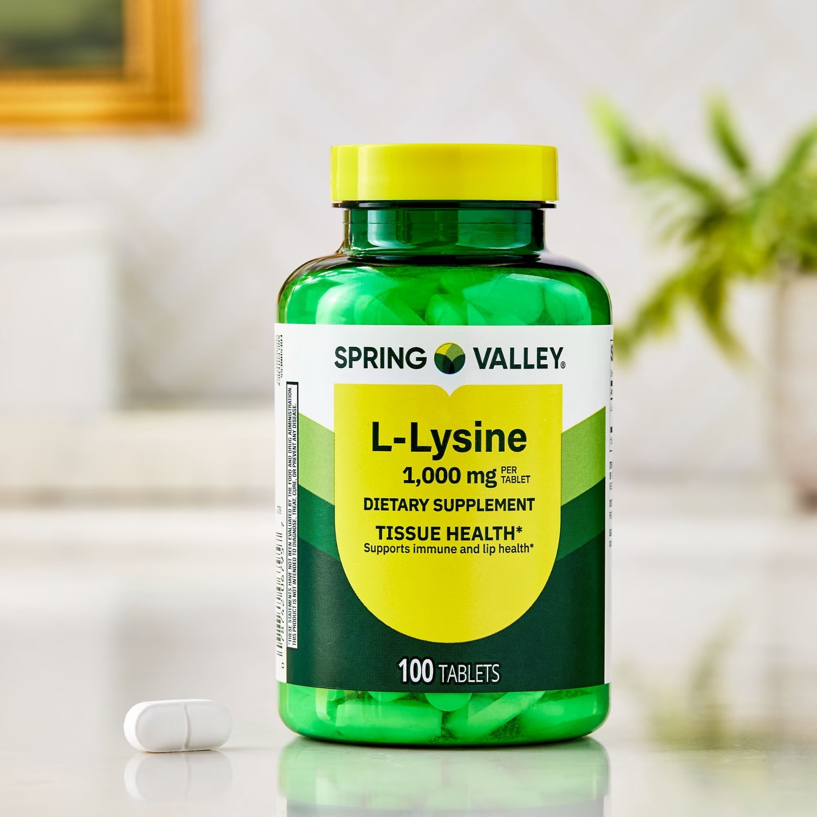 Spring Valley L-Lysine 1000 mg Tablets, 100 Count – Supports Immune Health
