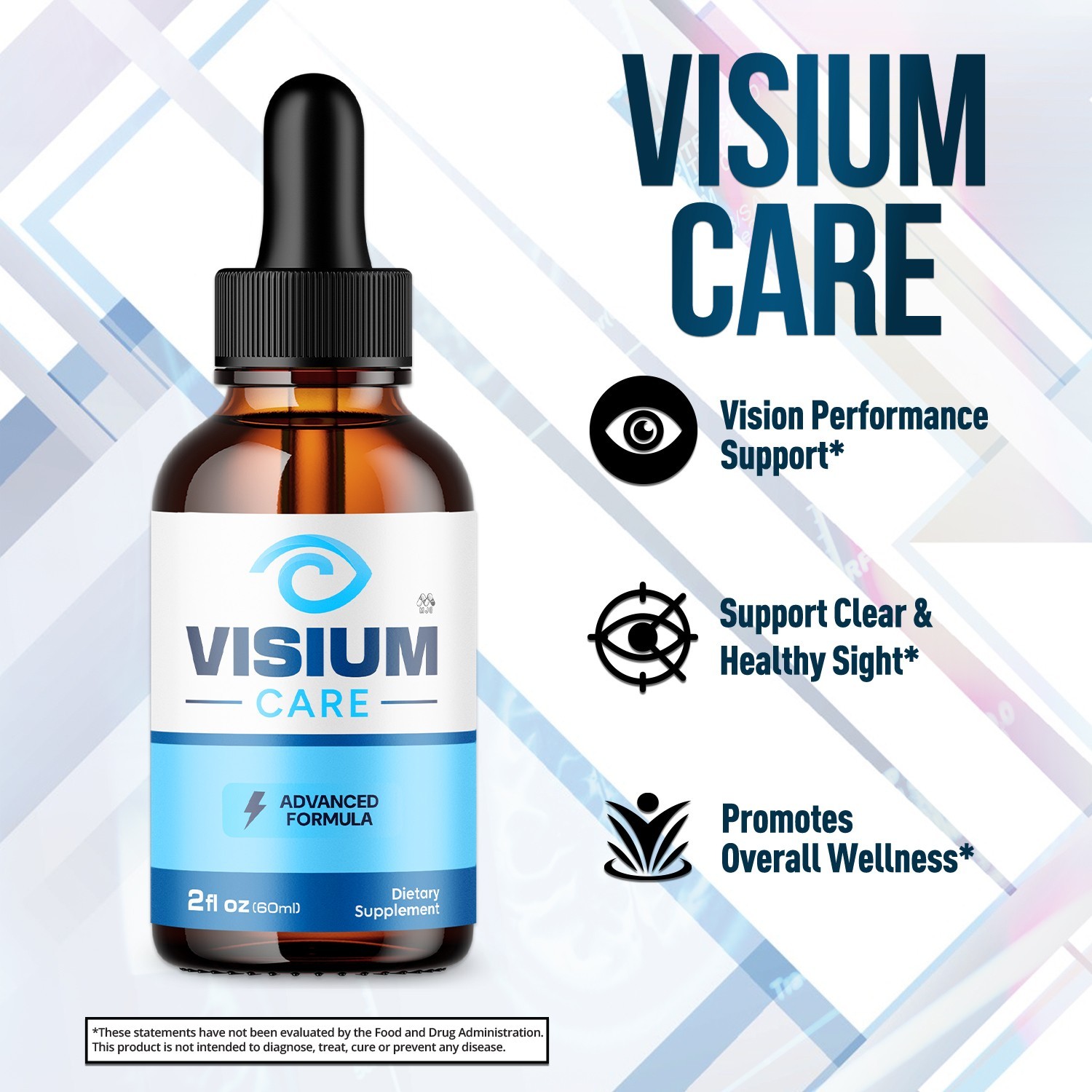 (3 Pack) Visium Care Drops Advance Support for Healthy Eye Function 90 Servings