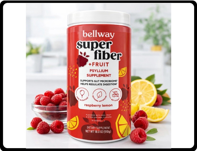 Bellway Super Fiber Fruit, Psyllium Husk Fiber Supplement, Raspberry Lemon, 18oz