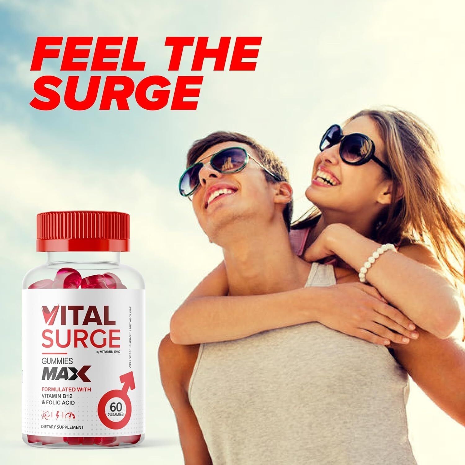 -Vital Surge Male Gummies, Maximum Strength Vital Surge Advanced Formula 60 PCS
