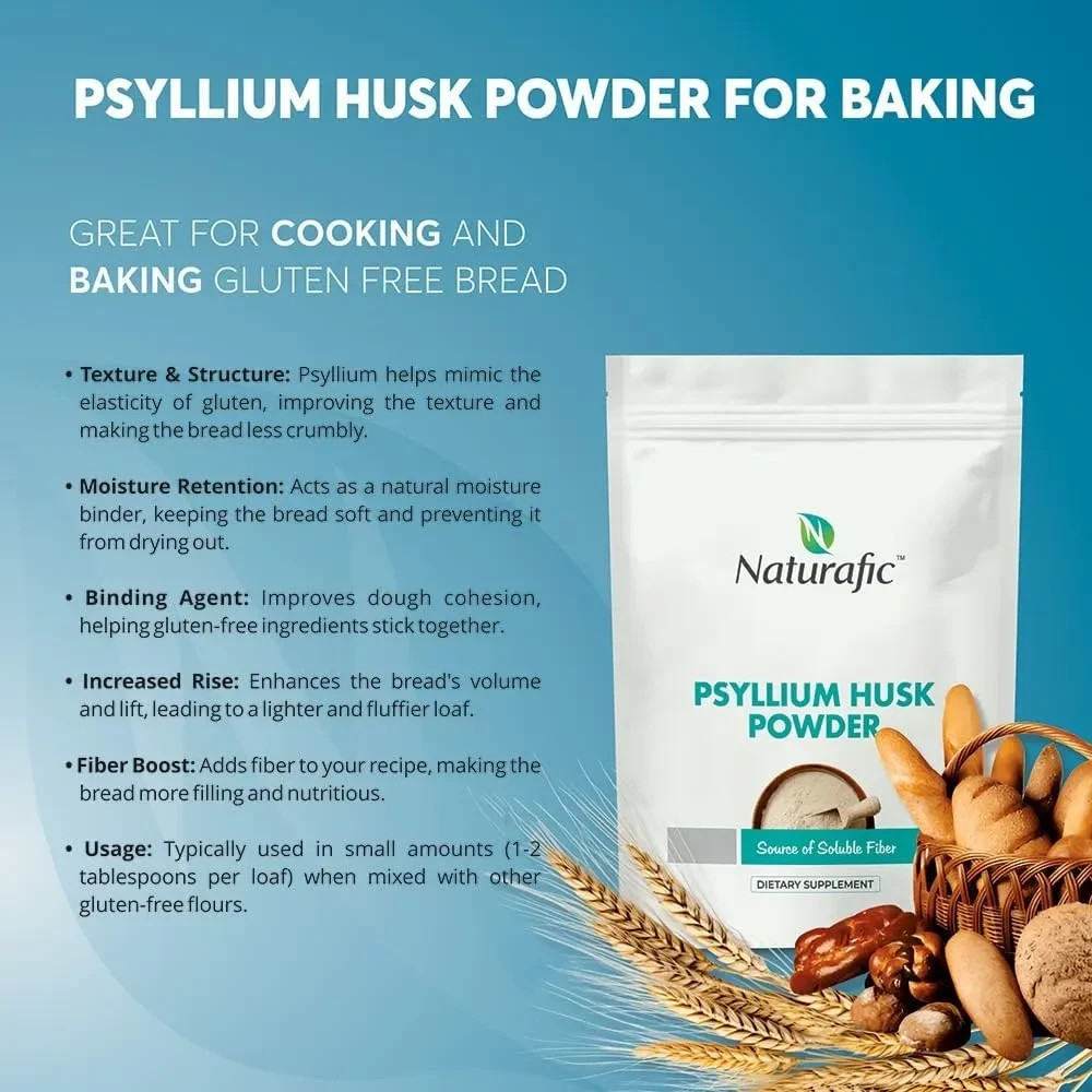 Psyllium Husk Powder Unflavored – Digestive Fiber Supplement for Bowel Regularit