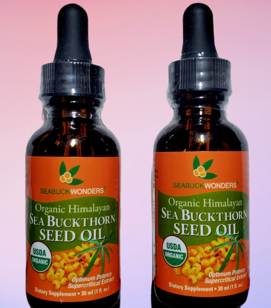Lot of 2 ( 1oz + 1 oz) Seabuck Wonders Sea Buckthorn Seed Oil, 2 Pack, 11/2027