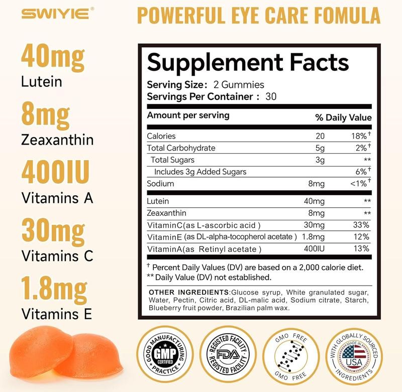 Improved Eye Health Supplement with Lutein 60 Ct, eye vitamin and mineral 1200mg