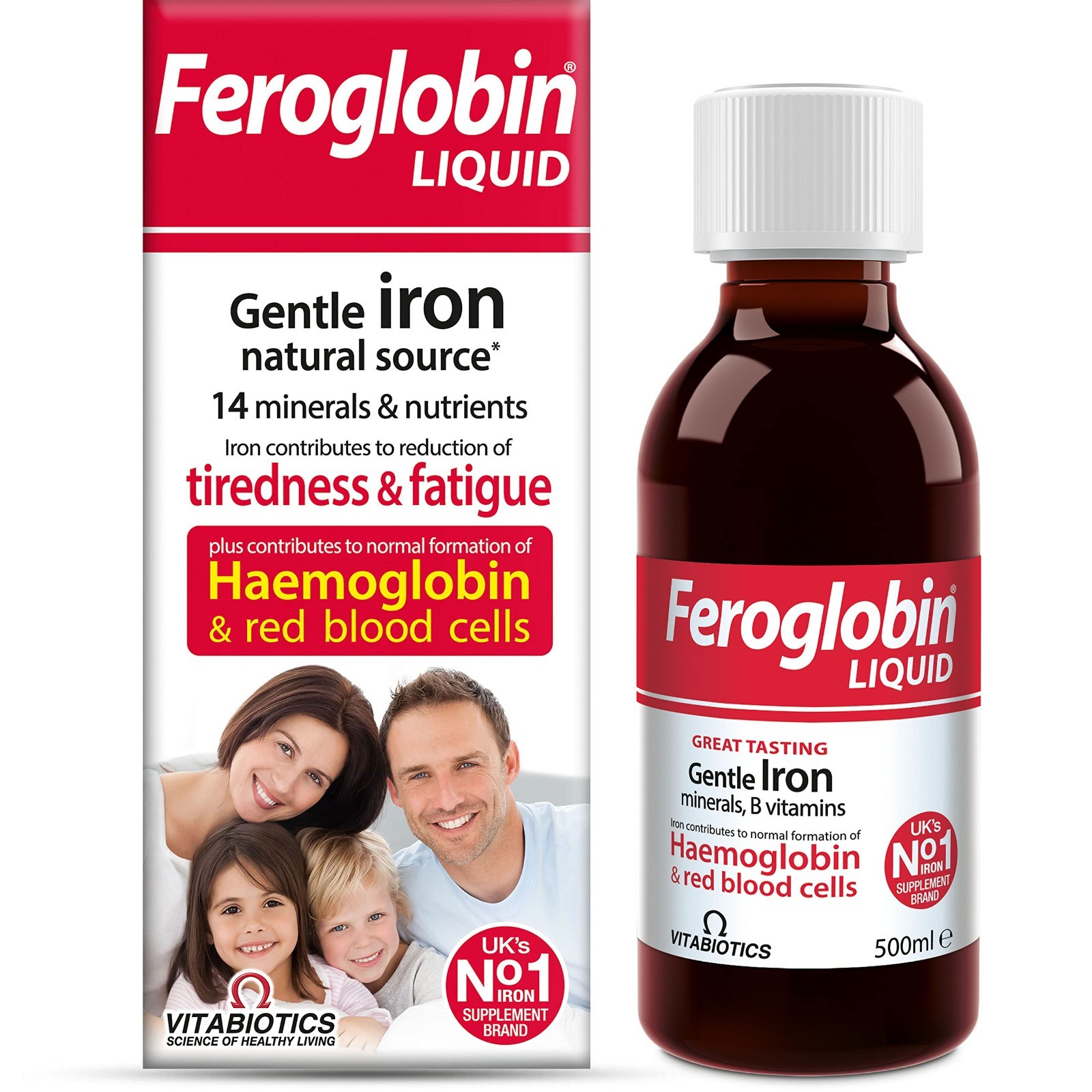 Organic Feroglobin Liquid 500ml – Iron Supplement, Energy Boost, Vegan-Friendly