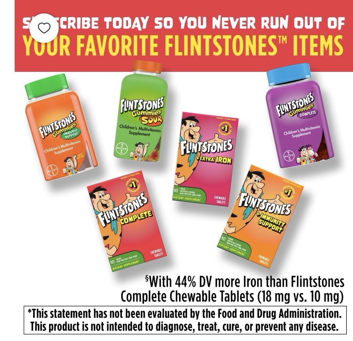 Flintstones Chewable Kids Vitamin, Multivitamin for Kids, 90 Count..