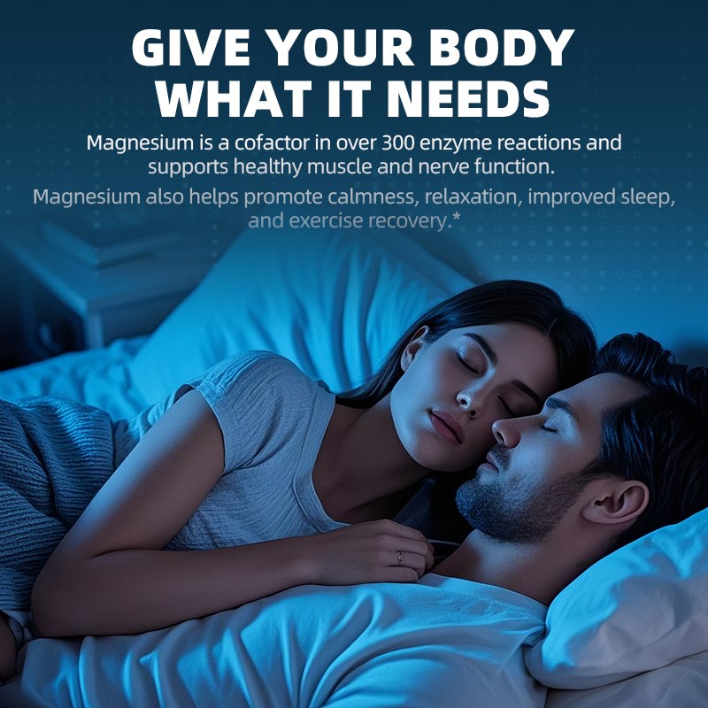 Magnesium Glycinate 500mg Capsules Gentle on Stomach For Sleep, Stress Relief