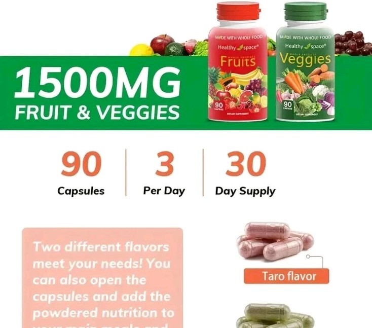 Fruits & Vegetables, Fruit & Veggies Whole Food Supplement, 540 Capsules Total