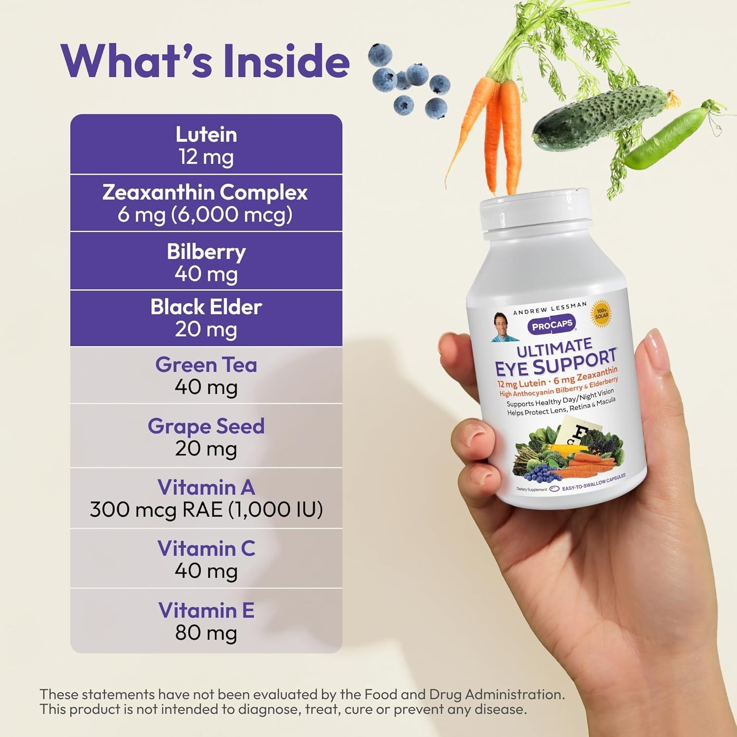 Vision Protection Softgels: 60 Count Lutein, Zeaxanthin & Bilberry Extract