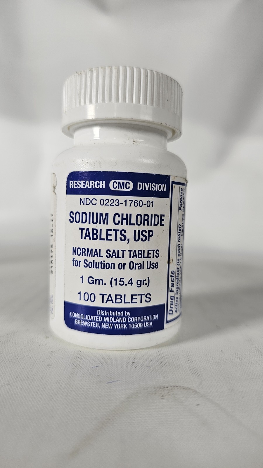 Sodium Chloride Tablets Salt 1 Gm 100ct Exp. 10/2027