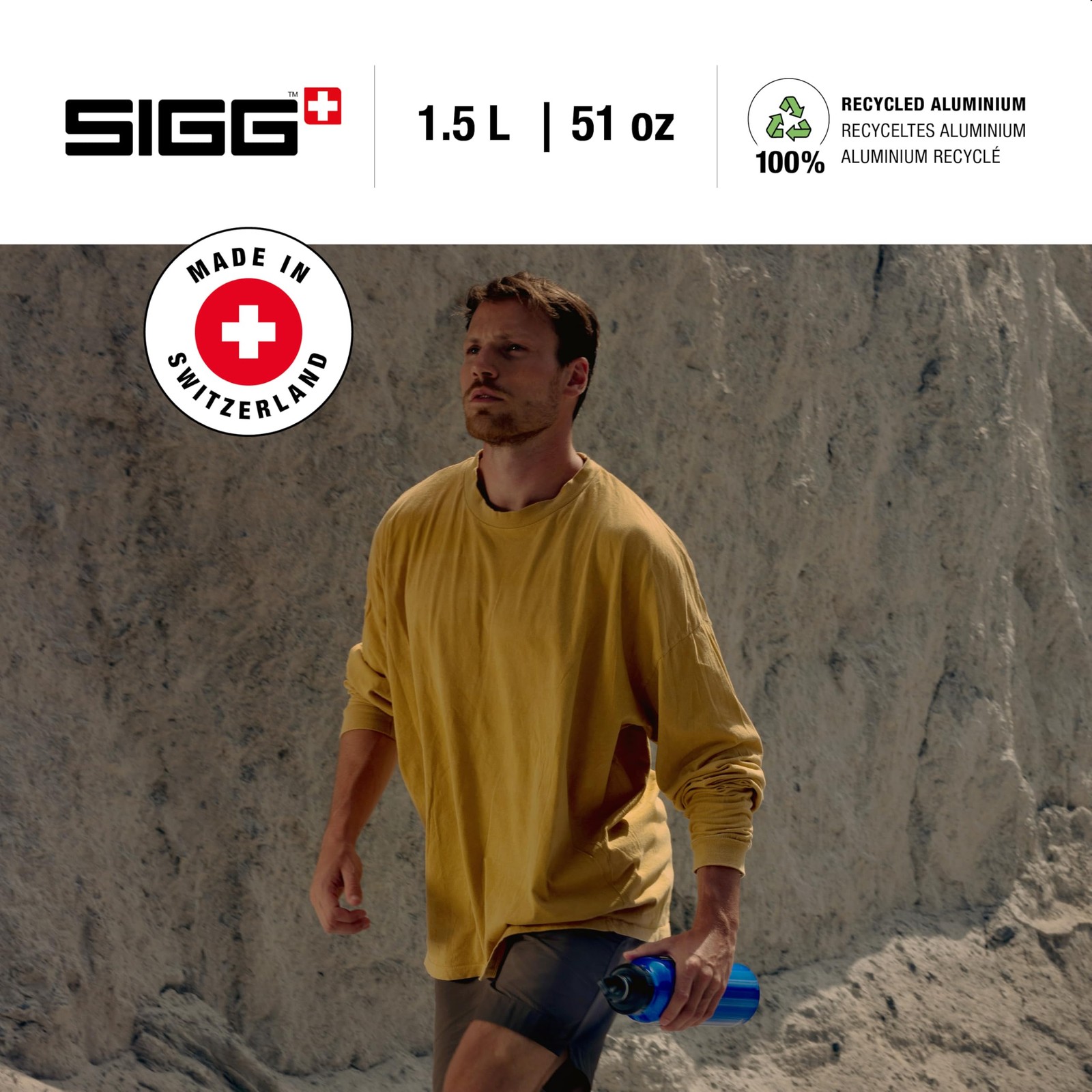 Sigg – Reusable Water Bottle – WMB Traveller Blue 51 Oz – 50.7 Ounces,