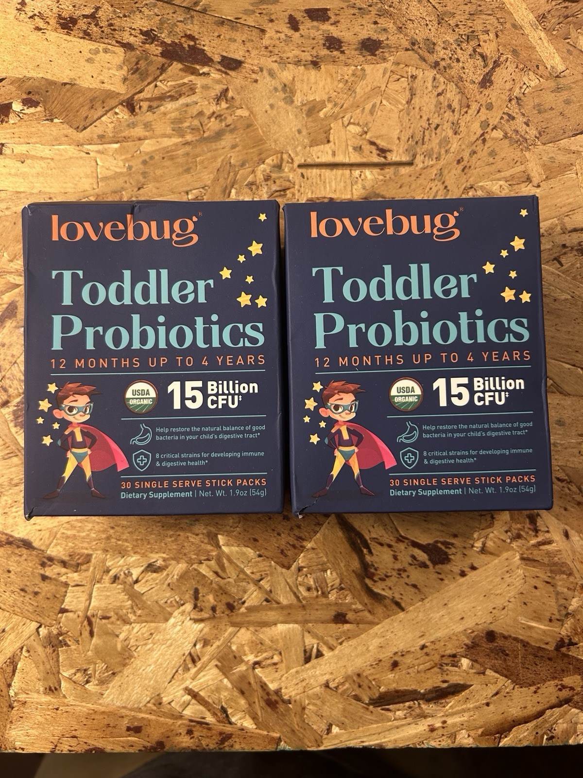 2-Pack of lovebug Toddler Organic Probiotics (60 Packets Total) Exp. 05/2026