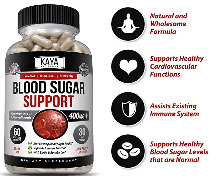 (2 Pack) BLOOD SUGAR SUPPORT Alpha Lipoic Acid & Cinnamon 20 Herbs 60 Capsules