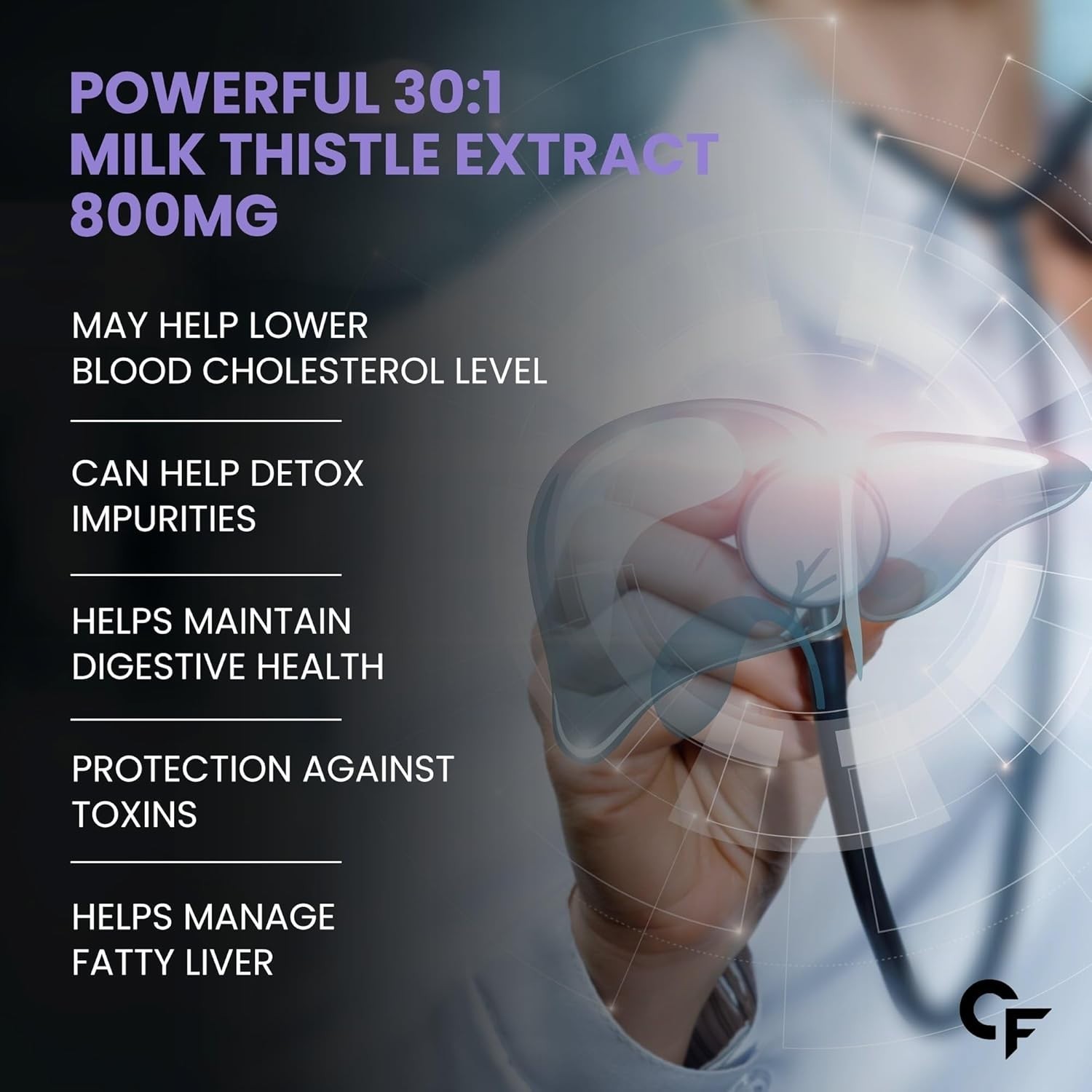 Carbamide Forte Liver Detox Milk Thistle 800mg Supplement 120 Veg Tablets