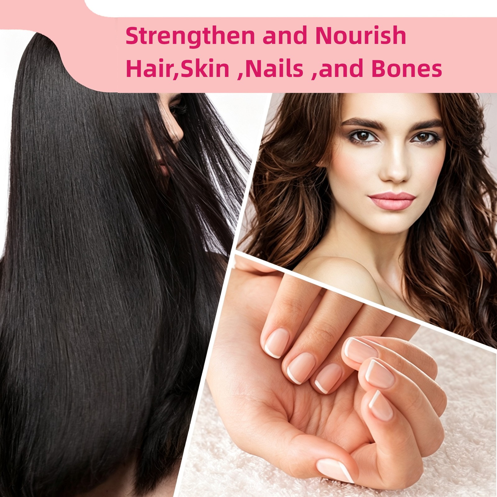 Biotin 10000mcg Collagen Capsules Hair Growth Nail Strength Skin Glow Support