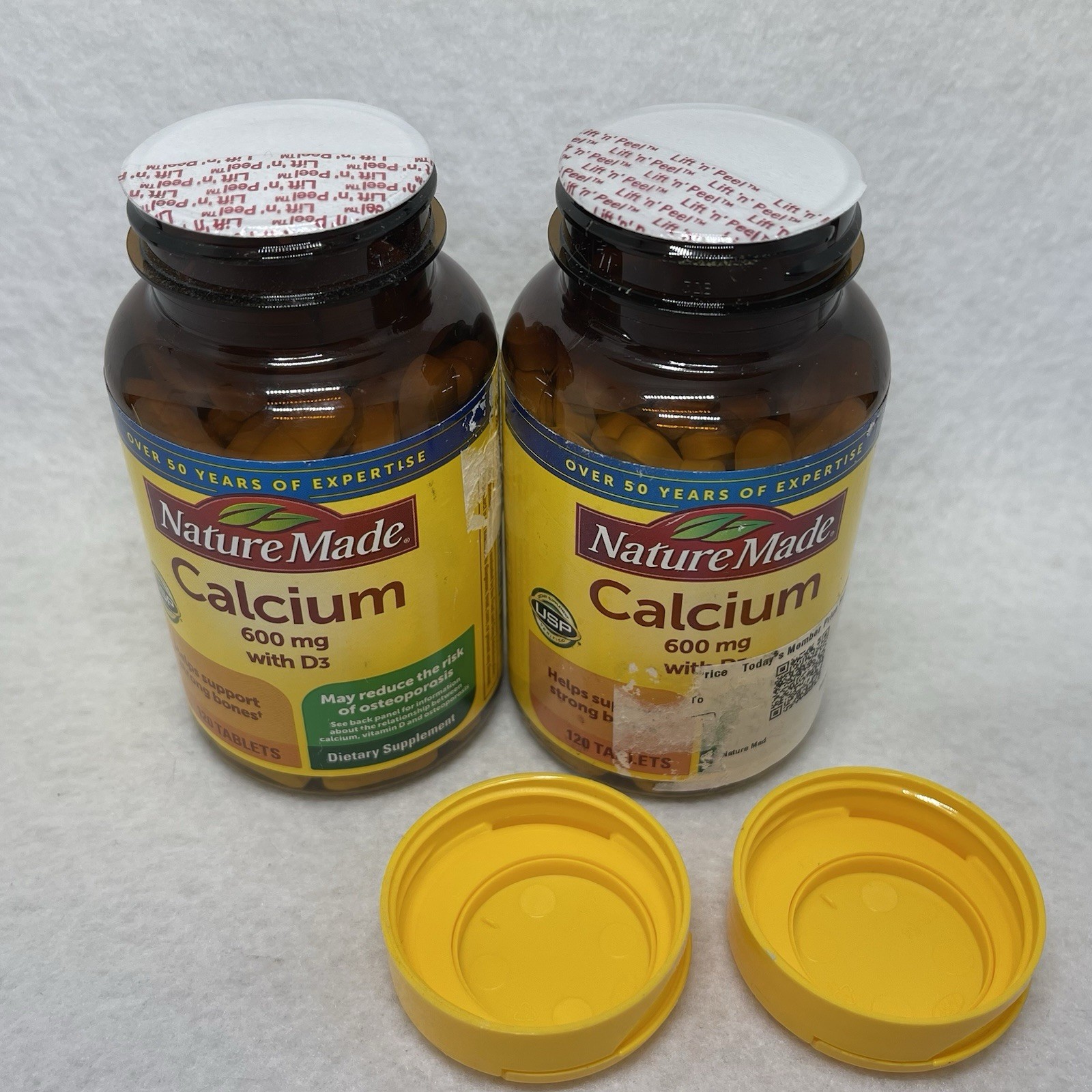 2 Nature Made Calcium W/ Vitamin D3 600mg 120 Tabs Each (240 Total) EXP 1/27