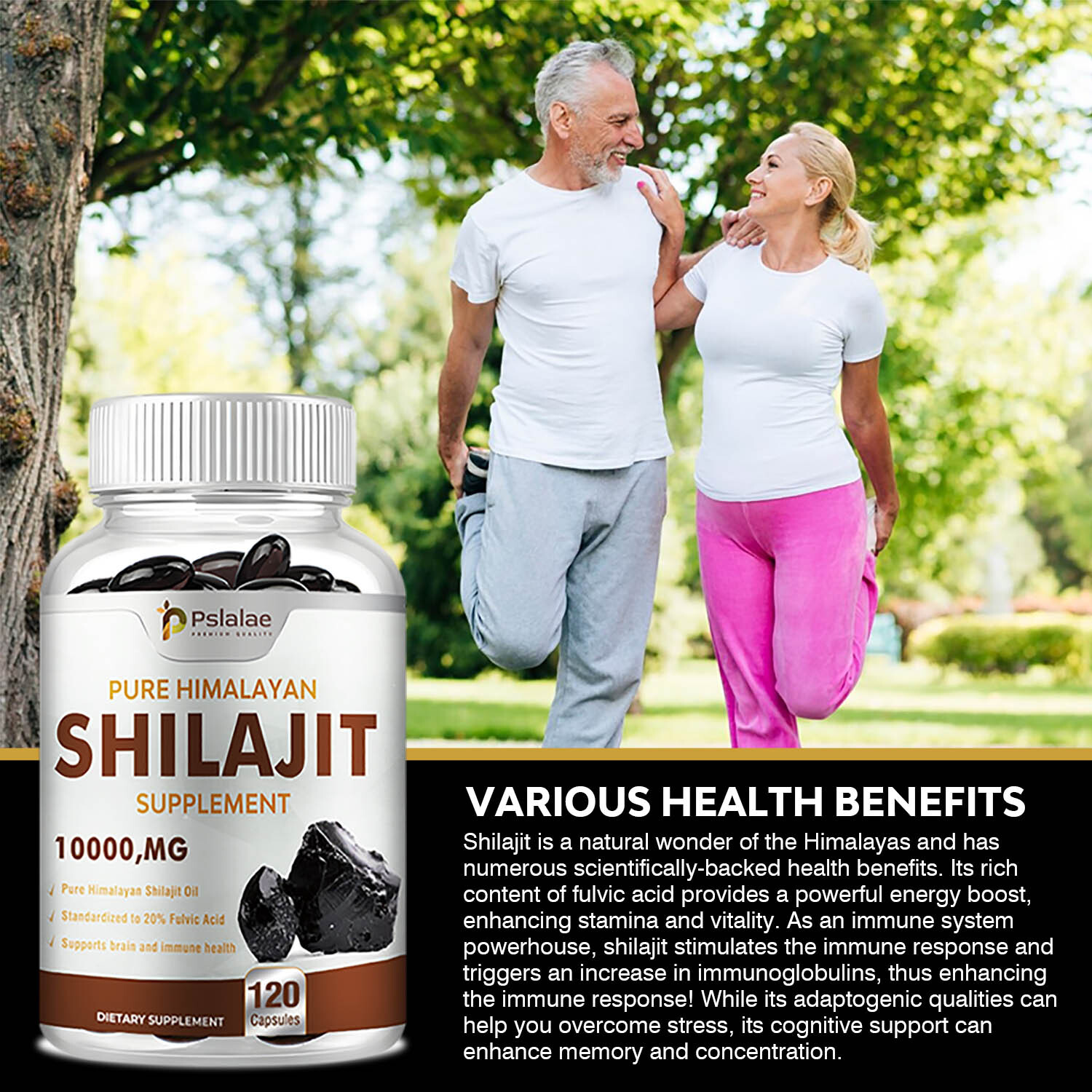 Pure Himalayan Shilajit 10000mg – Fulvic Acid – Stamina, Strength, Performance