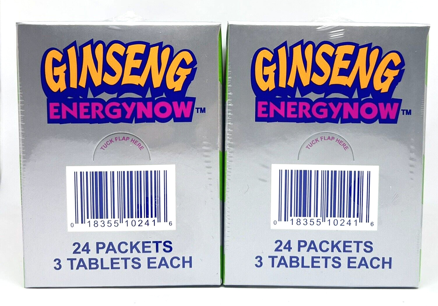 Ginseng Energy Now Green 3 Tablets 24 Packet Display Box 2 Boxes 48 Packs Total
