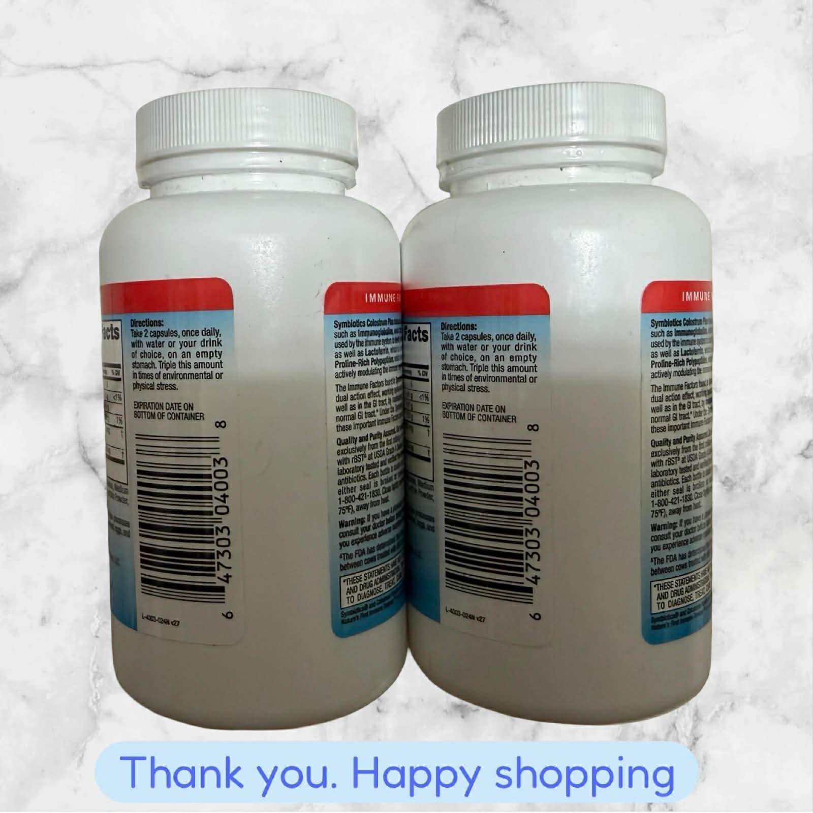 FOR 2 Symbiotics Colostrum Plus 120 Capsules Antibiotic-Free EXP08/2026+ NEW