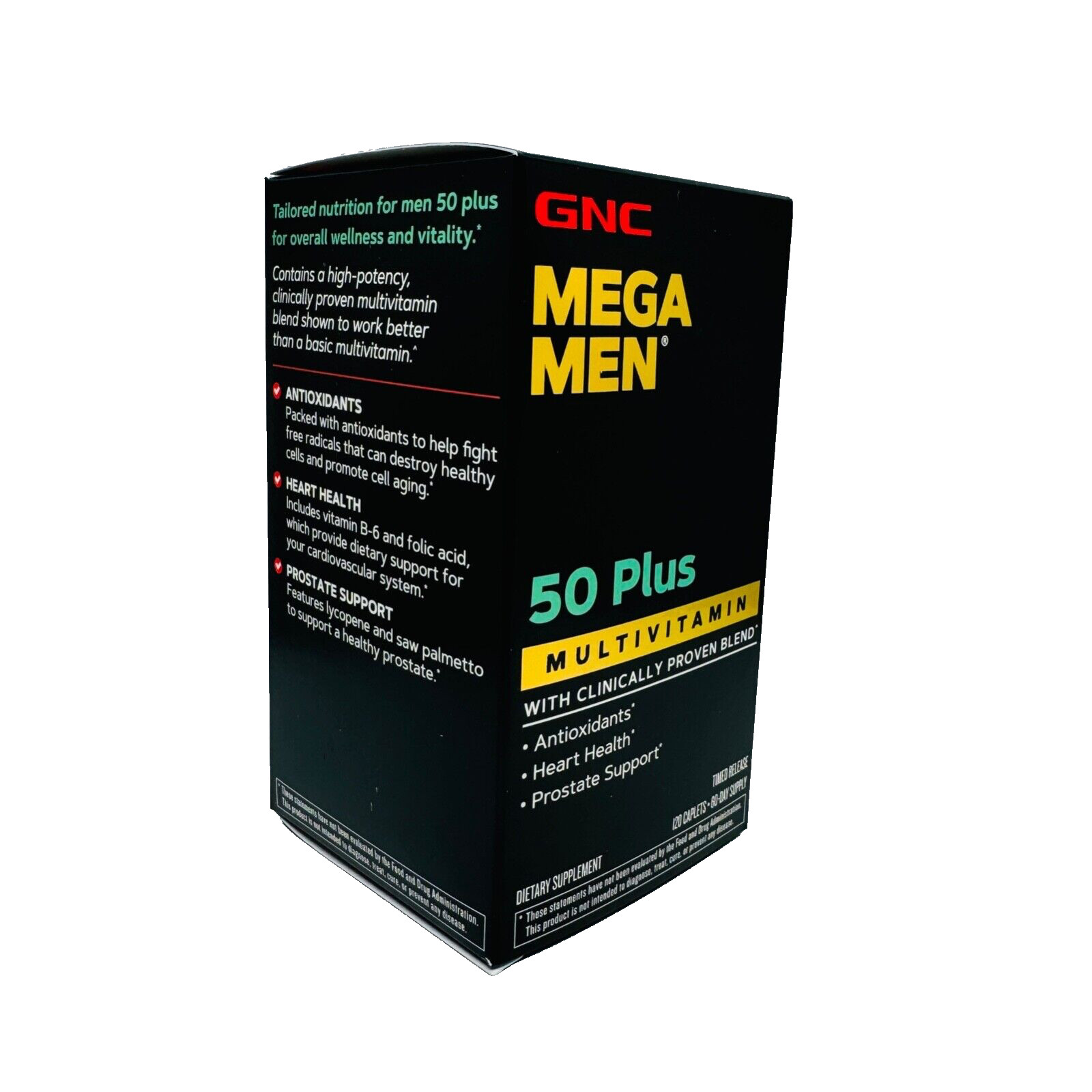GNC Mega Men 50 Plus 120 Caplets Free Shipping Expiry 08/2027
