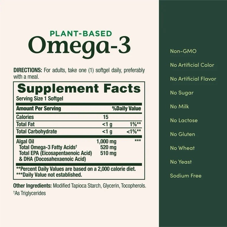 NATURE’S BOUNTY – OMEGA 3 – SOFTGELS – PLANT BASED