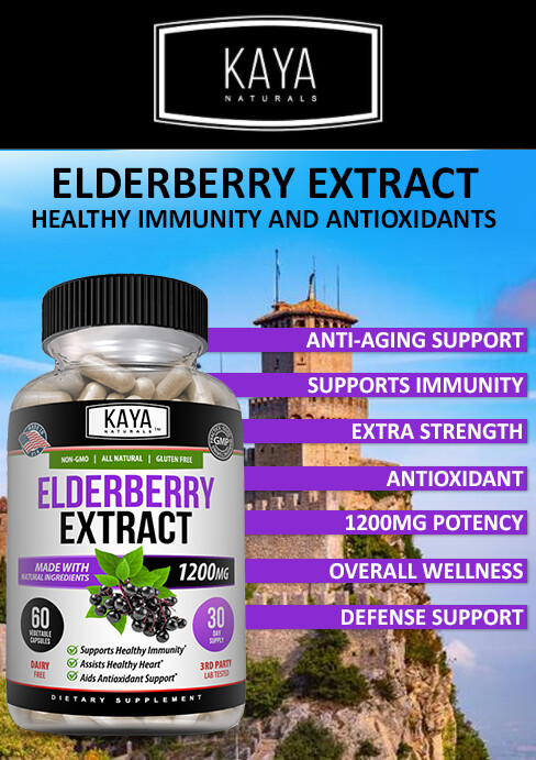 Immune Support 60Ct, Elderberry, Daily Immune and Antioxidants, 1200 mg Capsules