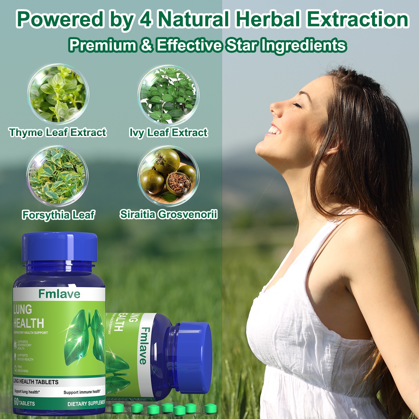 Lung Cleanse & Detox Support Clear Lungs a Healthy Lungs Supplement 2 pack-120pc