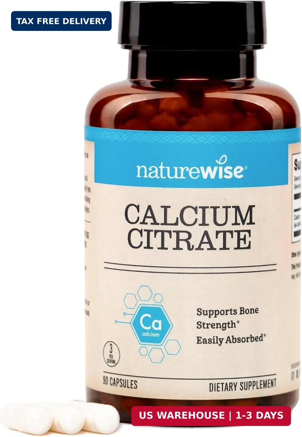 Calcium Citrate 500mg Capsules – Supplement for Bone Health – Easy to