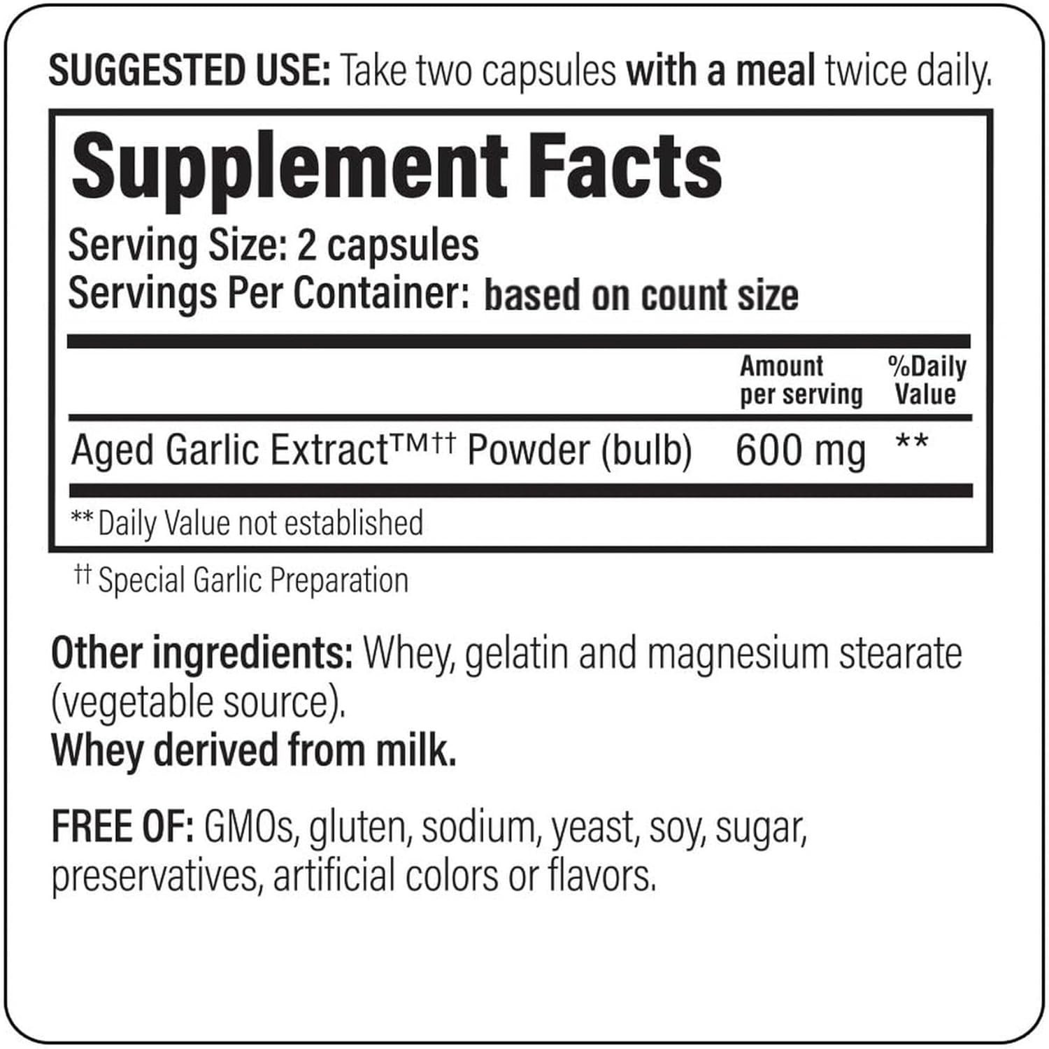 Aged Garlic Extract 300 Caps – Support Cardiovascular & Digestive Health