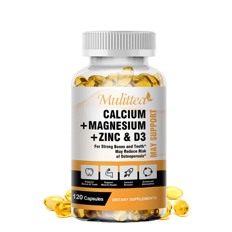 Magnesium Zinc Vitamin D3 Calcium 1000 MG Complex -High Absorption (120 Tablets)