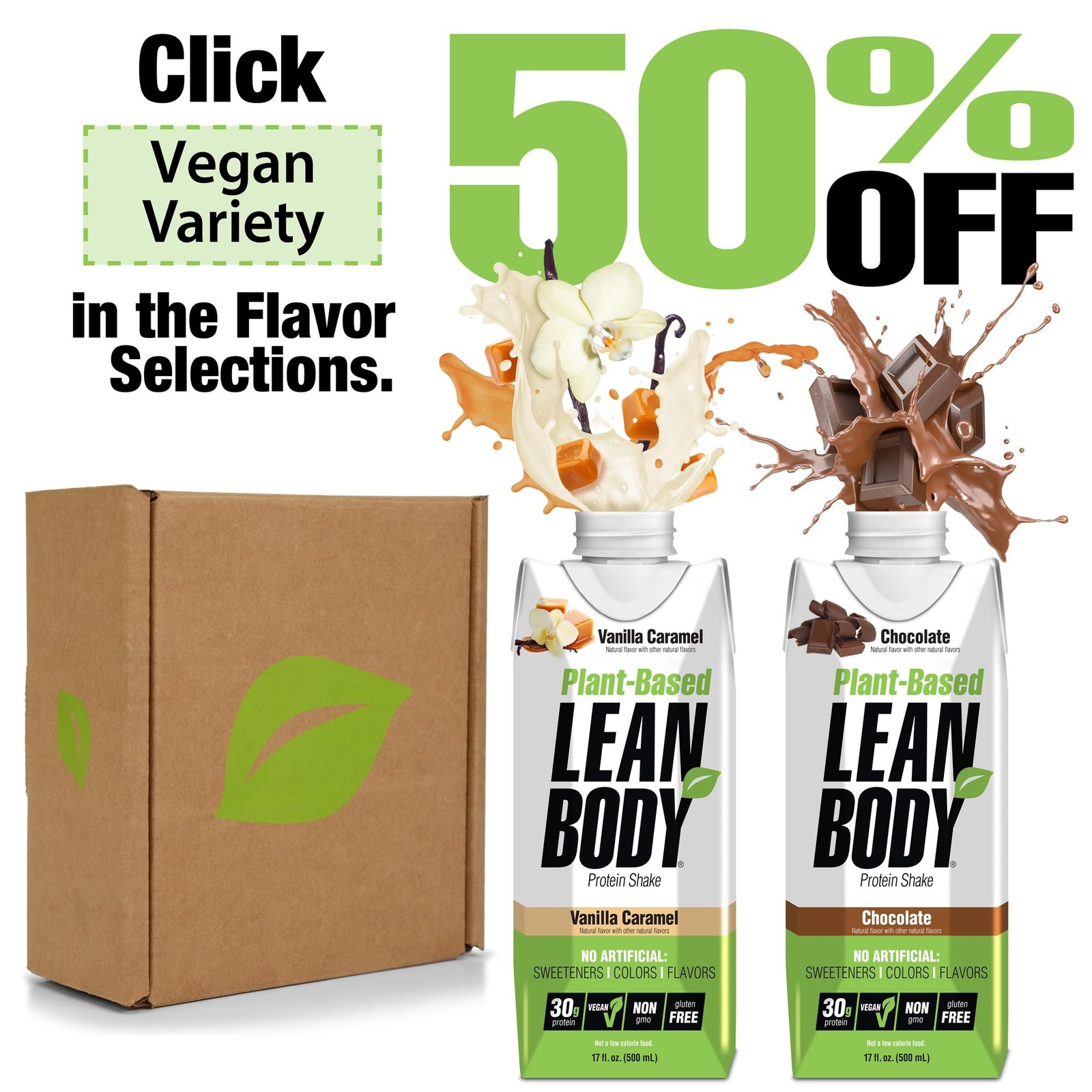 Lean Body Ready-to-Drink, Plant-Based Vegan Vanilla Caramel Protein Shake, 30…